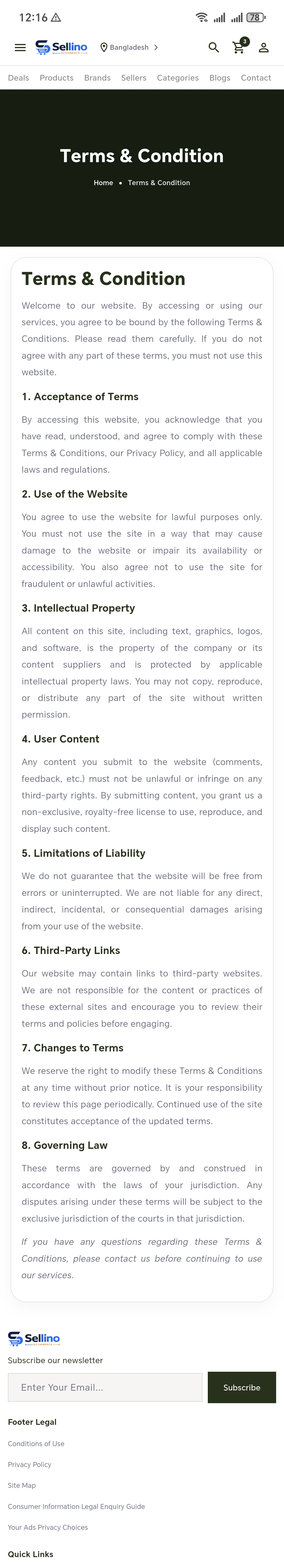 Terms and conditions